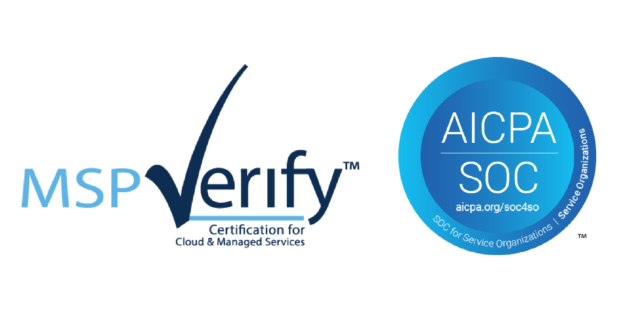Logos about The AME Group Achieves MSP Verify Certification with SOC 2 audit
