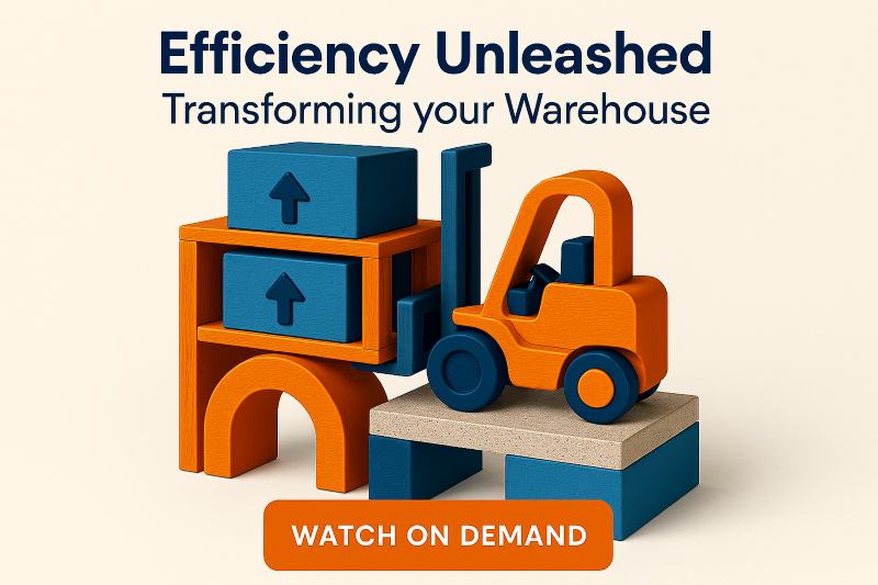 Decorative Image with Text, Watch on Demand Transform your warehouse